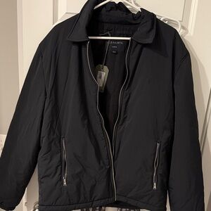 All Saints Black Puffer Jacket L Large BEATTY COAT WARM WINTER NWT men’s